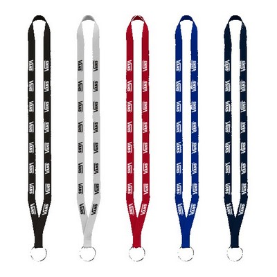 1/2" Polyester Lanyard with Sewn Metal Split-Ring
