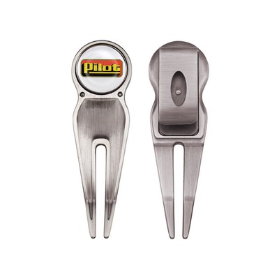 Golf Divot Tool w/Belt Clip and Full Color Ball Marker